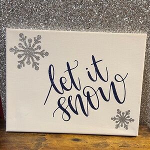 Get ready for Christmas hostess gift or decor Let it Snow Canvas Wall Art